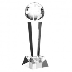 26cm Optical Crystal Facetted Globe Column Award