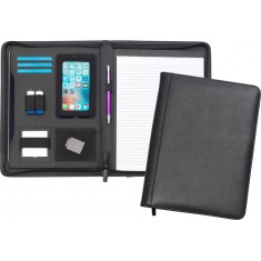 Blaston A4 Zipped Leather Conference Tablet Folder