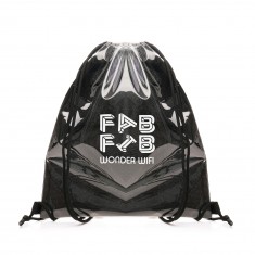Black Transparent Drawstring Bag